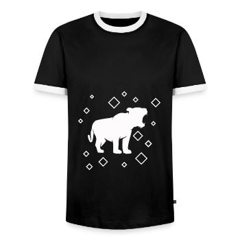 Tiger - Africa Wilderness Safari Conservation - T-shirt contrasté Homme - noir/blanc - Devant - AI Model Female 172 light (172cm) & AI Model Male 178 light (178cm)