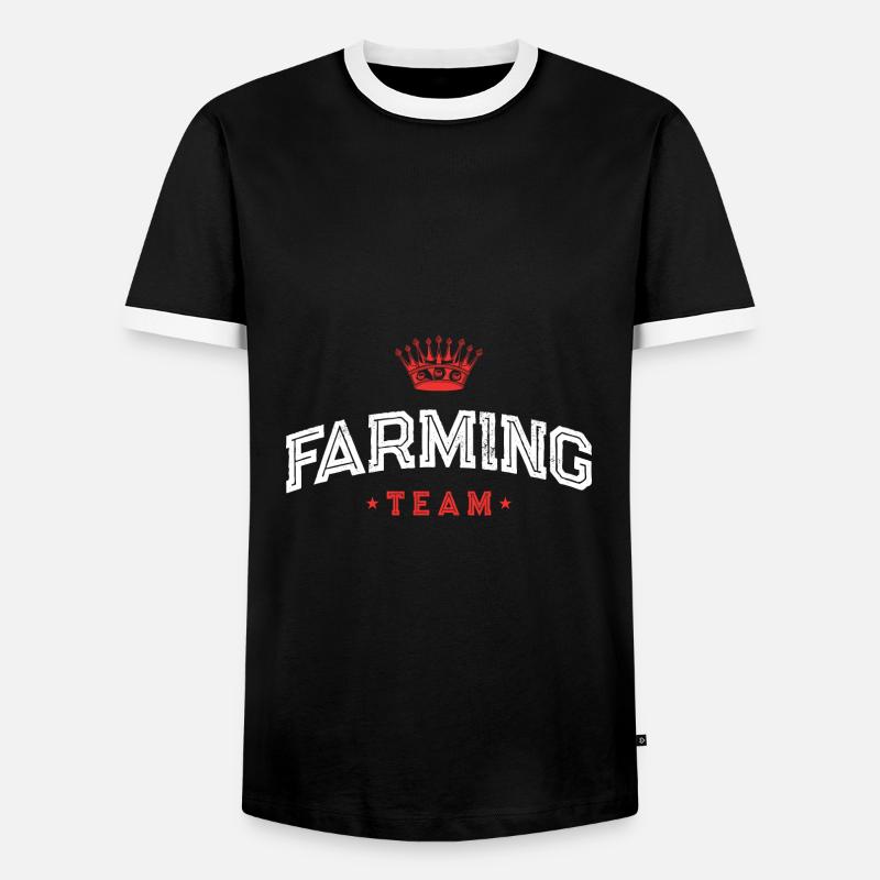 Farming Team - Men's Ringer Shirt - black/white