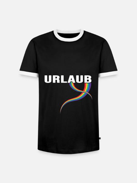 Urlaub Regenbogen Reiseziel - Männer Kontrast-T-Shirt - Schwarz/Weiß