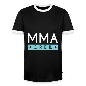 Mma Crew - Männer Kontrast-T-Shirt - Schwarz/Weiß - Vorne - AI Model Female 172 light (172cm) & AI Model Male 178 light (178cm)