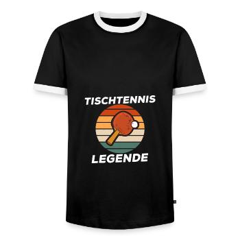 Tischtennis Legende alter Mann Opa Geschenkidee - Männer Kontrast-T-Shirt - Schwarz/Weiß - Vorne - AI Model Female 172 light (172cm) & AI Model Male 178 light (178cm)