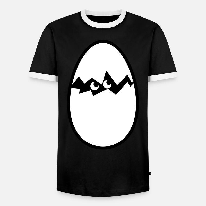 Egg with chicks - Men's Ringer Shirt - black/white