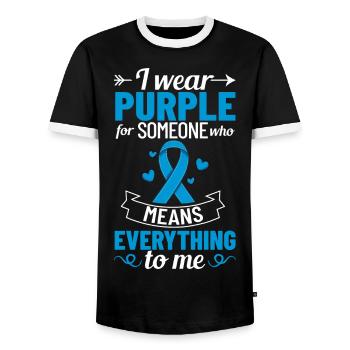 Epilepsy Convulsive disease Epileptic seizure - Men's Ringer Shirt - black/white - Front - AI Model Female 172 light (172cm) & AI Model Male 178 light (178cm)