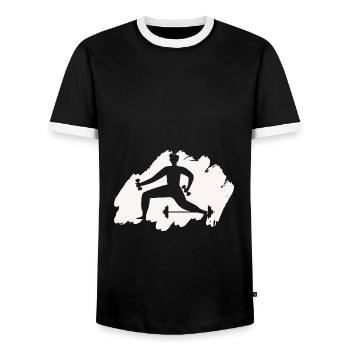 Bodybuilding Gewichtheben Fitness Workout - Männer Kontrast-T-Shirt - Schwarz/Weiß - Vorne - AI Model Female 172 light (172cm) & AI Model Male 178 light (178cm)