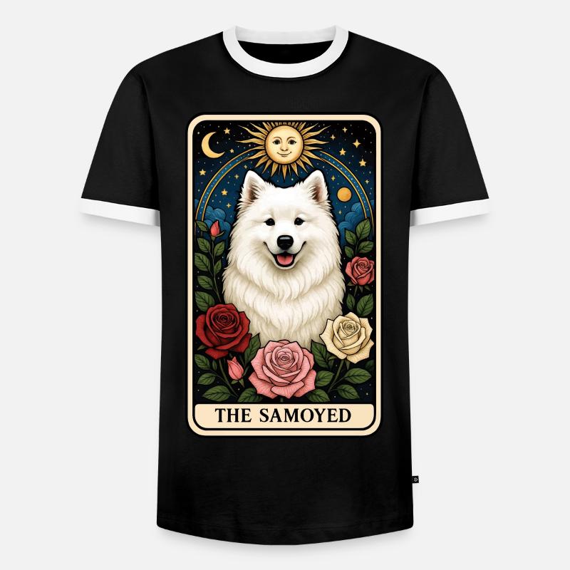 Samojede - Männer Kontrast-T-Shirt - Schwarz/Weiß