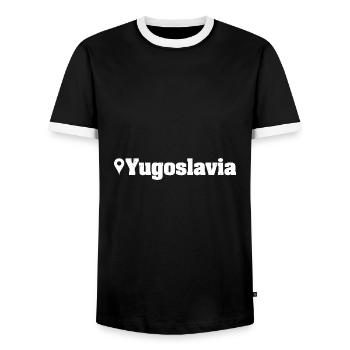 Jugoslavija Yugoslavia Jugo Tito SFRJ Jugoslawien - Männer Kontrast-T-Shirt - Schwarz/Weiß - Vorne - AI Model Female 172 light (172cm) & AI Model Male 178 light (178cm)