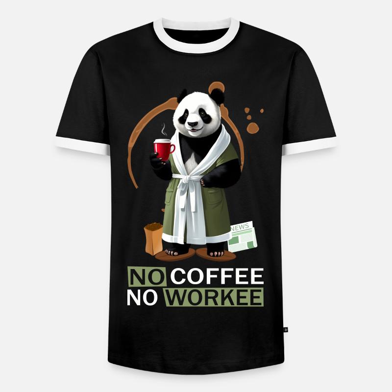 Panda in bathrobe - Men's Ringer Shirt - black/white