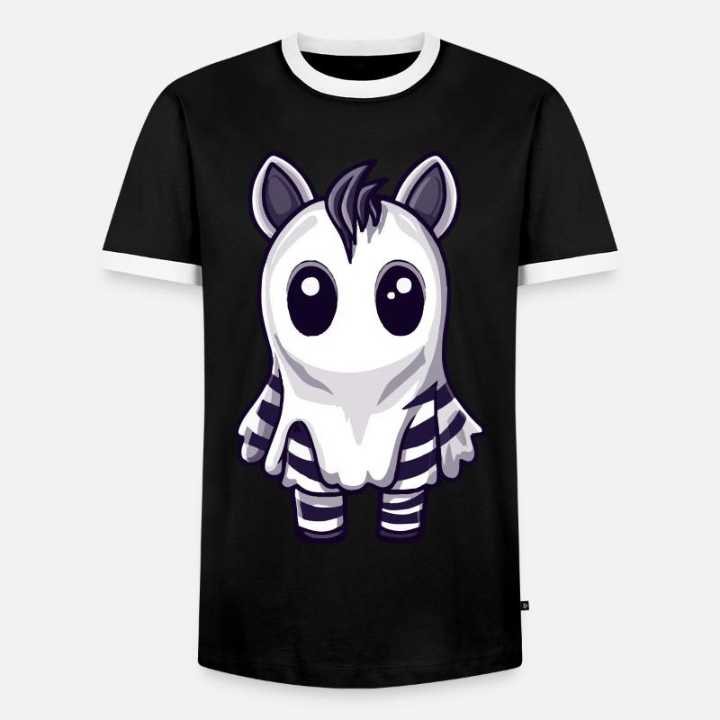 Zebra Halloween Comic Geist - Männer Kontrast-T-Shirt - Schwarz/Weiß