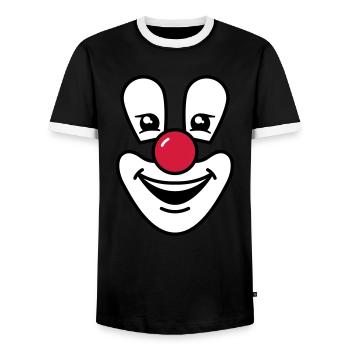 Clown - Männer Kontrast-T-Shirt - Schwarz/Weiß - Vorne - AI Model Female 172 light (172cm) & AI Model Male 178 light (178cm)