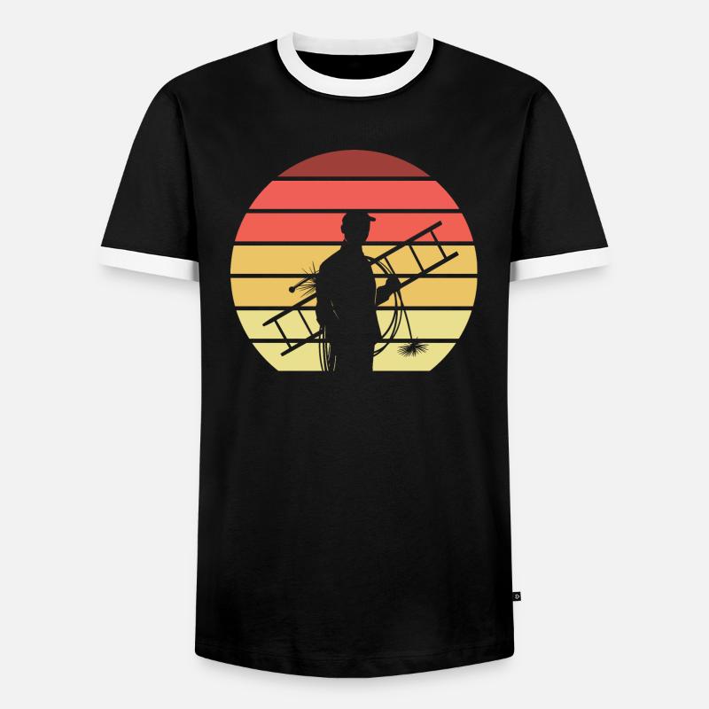Schornsteinfeger Retro - Männer Kontrast-T-Shirt - Schwarz/Weiß