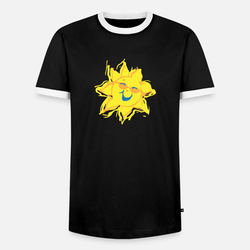 Sommer Sonne - Männer Kontrast-T-Shirt - Schwarz/Weiß