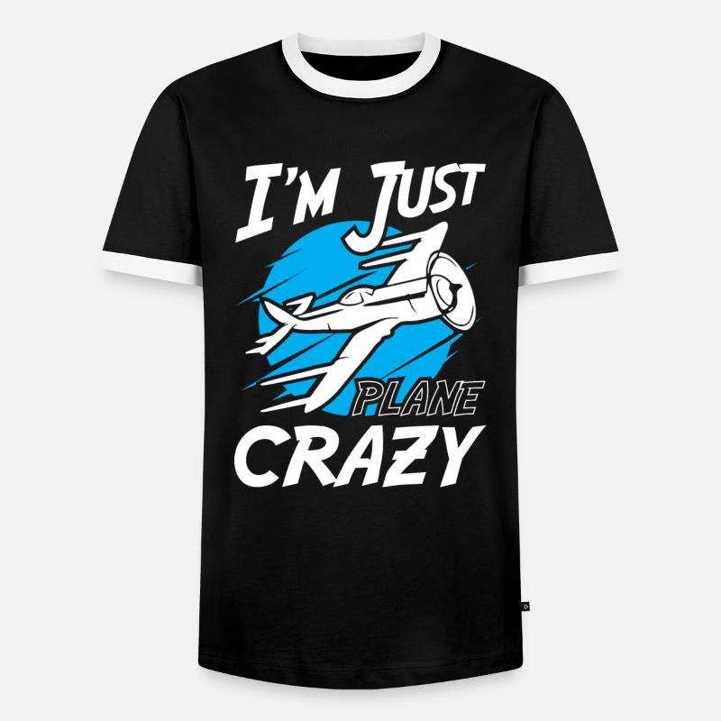 At Just Plane Crazy - Men's Ringer Shirt - black/white