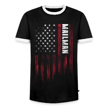 Métier de livreur de facteur - T-shirt contrasté Homme - noir/blanc - Devant - AI Model Female 172 light (172cm) & AI Model Male 178 light (178cm)
