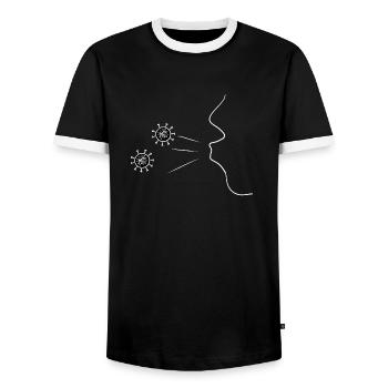 Viruses corona - Men's Ringer Shirt - black/white - Front - AI Model Female 172 light (172cm) & AI Model Male 178 light (178cm)