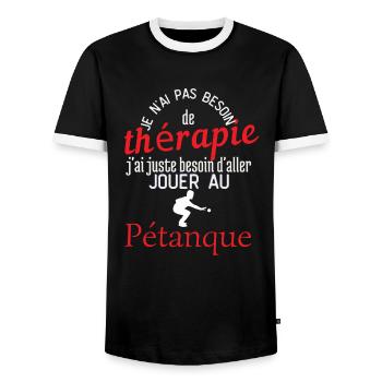 Cadeau - Humour pour les passionnés des pétanques - T-shirt contrasté Homme - noir/blanc - Devant - AI Model Female 172 light (172cm) & AI Model Male 178 light (178cm)