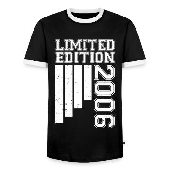 2006 Anniversaire Né En 2006 Édition Limitée - T-shirt contrasté Homme - noir/blanc - Devant - AI Model Female 172 light (172cm) & AI Model Male 178 light (178cm)