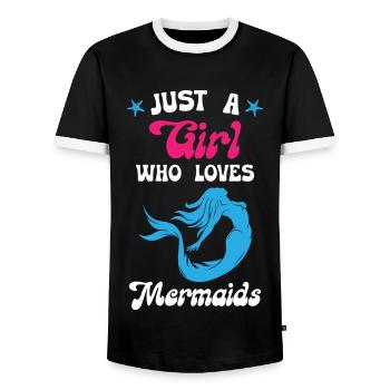 Just a Girl Who Loves Mermaids - Männer Kontrast-T-Shirt - Schwarz/Weiß - Vorne - AI Model Female 172 light (172cm) & AI Model Male 178 light (178cm)