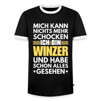 Non-shockable winemaker - Men's Ringer Shirt - black/white - Front - AI Model Female 172 light (172cm) & AI Model Male 178 light (178cm)