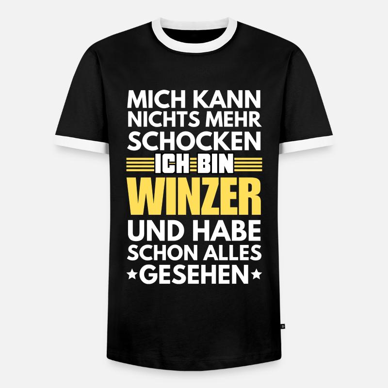 Nicht schockbarer Winzer - Männer Kontrast-T-Shirt - Schwarz/Weiß