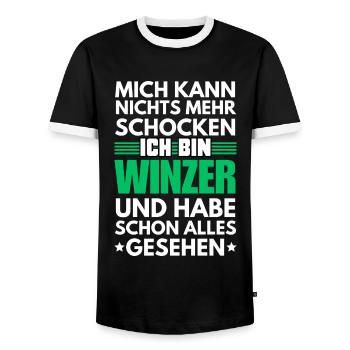Non-shockable winemaker - Men's Ringer Shirt - black/white - Front - AI Model Female 172 light (172cm) & AI Model Male 178 light (178cm)