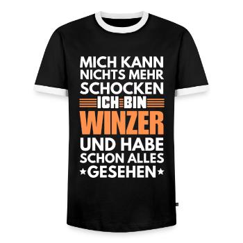 Non-shockable winemaker - Men's Ringer Shirt - black/white - Front - AI Model Female 172 light (172cm) & AI Model Male 178 light (178cm)