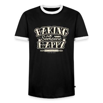 BAKING FUNNY SAYING - PASTRY CHEF FUNNY QUOTE - Men's Ringer Shirt - black/white - Front - AI Model Female 172 light (172cm) & AI Model Male 178 light (178cm)