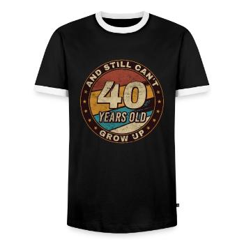 40 Jahre Geburtstag Geschenk Retro 40. Geburtstag - Männer Kontrast-T-Shirt - Schwarz/Weiß - Vorne - AI Model Female 172 light (172cm) & AI Model Male 178 light (178cm)