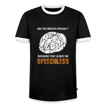Empower Aphasia Awareness Connection - Männer Kontrast-T-Shirt - Schwarz/Weiß - Vorne - AI Model Female 172 light (172cm) & AI Model Male 178 light (178cm)