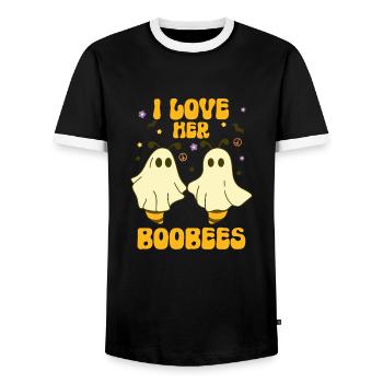 Ich Liebe Ihr Boo Bees Pärchen Halloween Kostüm - Männer Kontrast-T-Shirt - Schwarz/Weiß - Vorne - AI Model Female 172 light (172cm) & AI Model Male 178 light (178cm)