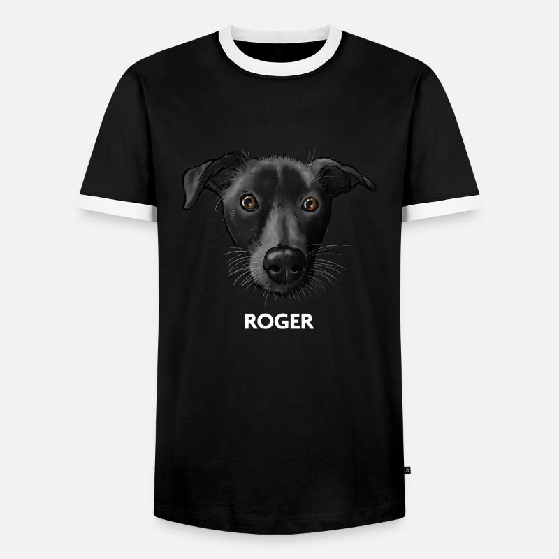 Roger 2 - Men's Ringer Shirt - black/white