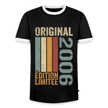 Original Vintage 2006 édition limitée 2006 - T-shirt contrasté Homme - noir/blanc - Devant - AI Model Female 172 light (172cm) & AI Model Male 178 light (178cm)