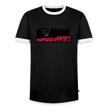 rasender roland - Männer Kontrast-T-Shirt - Schwarz/Weiß - Vorne - AI Model Female 172 light (172cm) & AI Model Male 178 light (178cm)