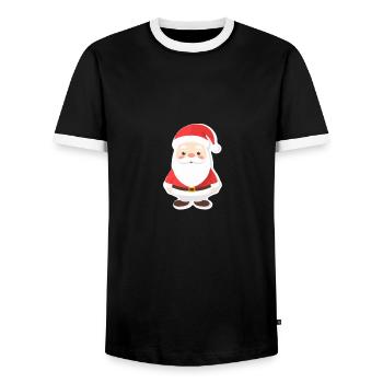 Santa Claus - illustration - Men's Ringer Shirt - black/white - Front - AI Model Female 172 light (172cm) & AI Model Male 178 light (178cm)