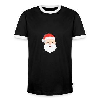 Santa Claus - illustration - Men's Ringer Shirt - black/white - Front - AI Model Female 172 light (172cm) & AI Model Male 178 light (178cm)