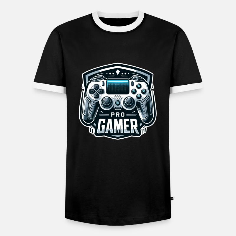 Pro Gamer - Controller Illustration - Men's Ringer Shirt - black/white