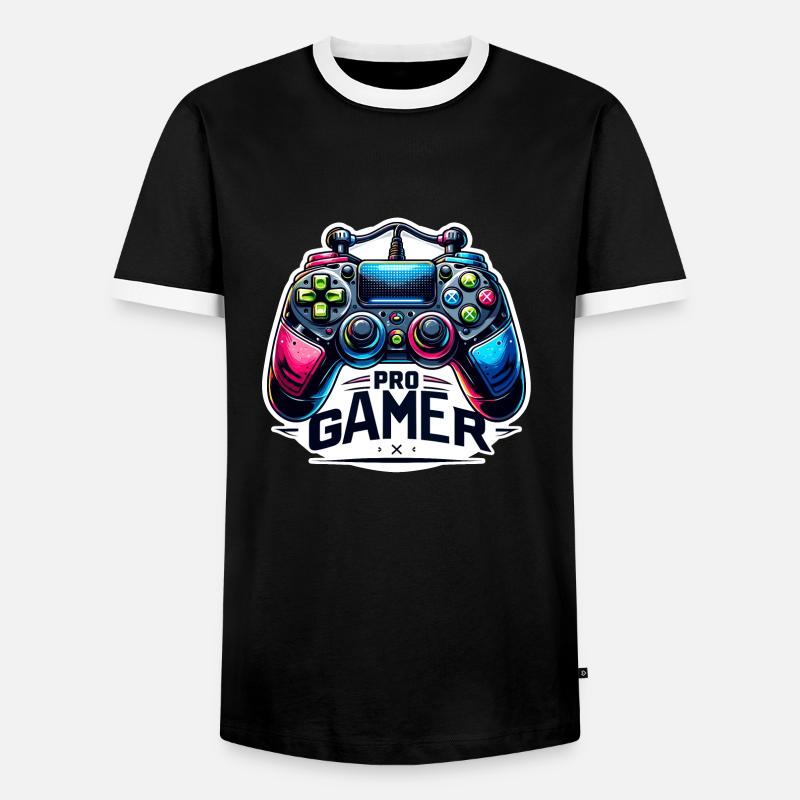 Pro Gamer - Controller Illustration - Men's Ringer Shirt - black/white