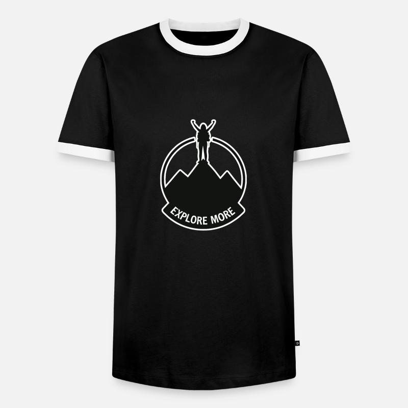 Explore more - Wanderer - Men's Ringer Shirt - black/white