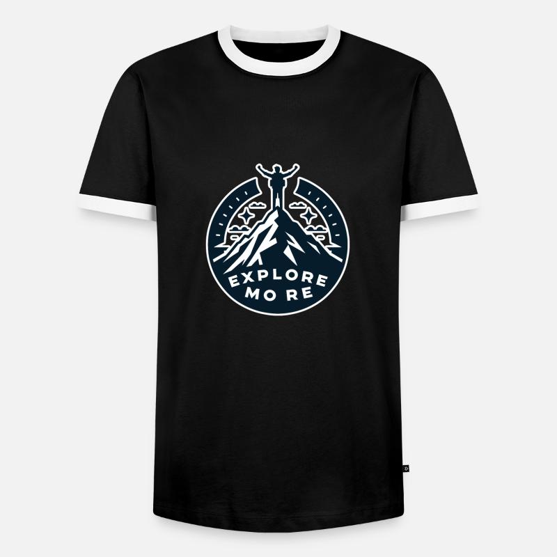 Explore more - Wanderer - Männer Kontrast-T-Shirt - Schwarz/Weiß