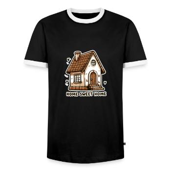 Home Sweet Home - Illustration de maison - T-shirt contrasté Homme - noir/blanc - Devant - AI Model Female 172 light (172cm) & AI Model Male 178 light (178cm)