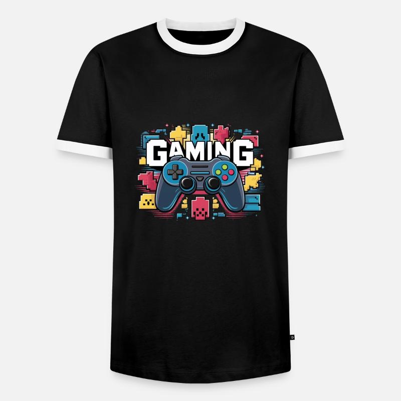 Gaming - Controllers - Men's Ringer Shirt - black/white