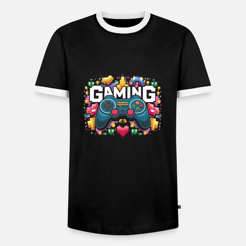 Gaming - Controllers - Men's Ringer Shirt - black/white