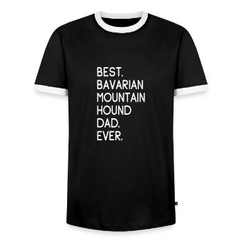 Bayerischer Gebirgsschweißhund - Männer Kontrast-T-Shirt - Schwarz/Weiß - Vorne - AI Model Female 172 light (172cm) & AI Model Male 178 light (178cm)
