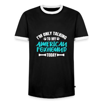 American Foxhound Besitzer Besitzerin - Männer Kontrast-T-Shirt - Schwarz/Weiß - Vorne - AI Model Female 172 light (172cm) & AI Model Male 178 light (178cm)