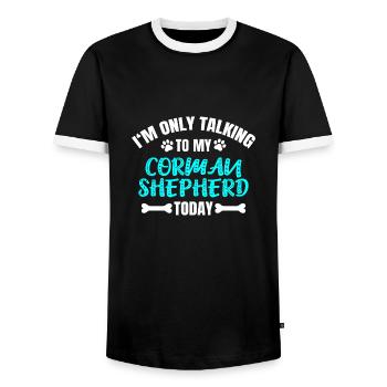 Corman Shepherd - T-shirt contrasté Homme - noir/blanc - Devant - AI Model Female 172 light (172cm) & AI Model Male 178 light (178cm)