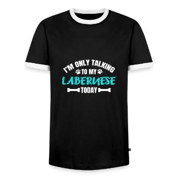 Labernese - Men's Ringer Shirt - black/white - Front - AI Model Female 172 light (172cm) & AI Model Male 178 light (178cm)