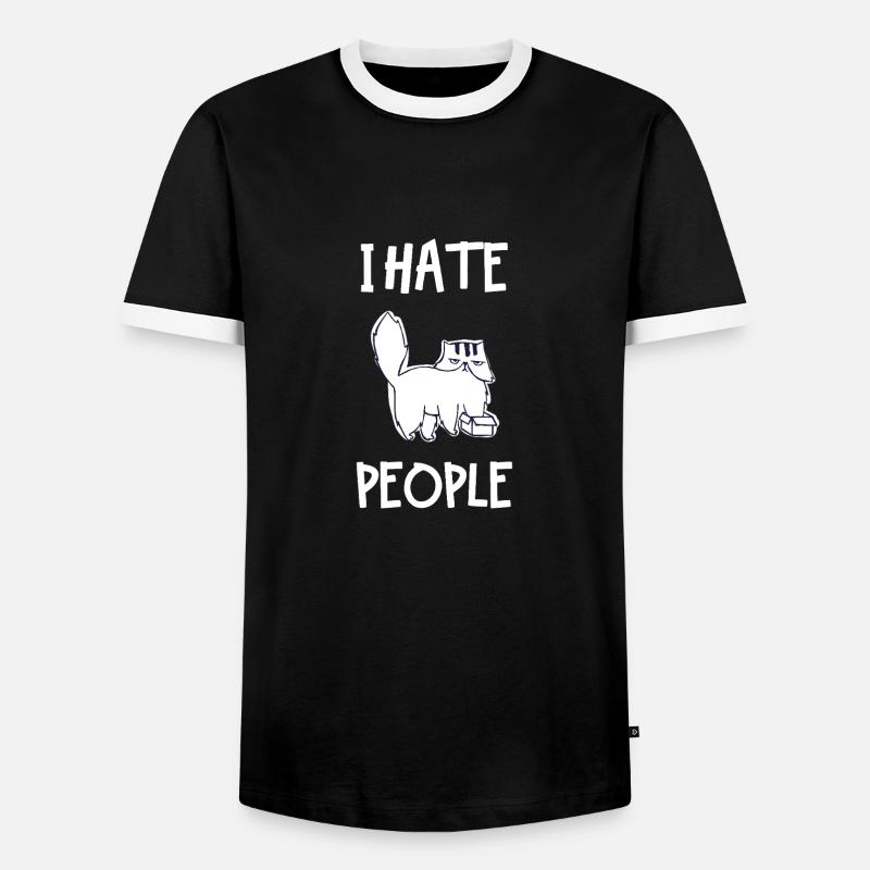 I Hate People - Men's Ringer Shirt - black/white