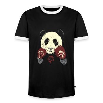 panda - T-shirt contrasté Homme - noir/blanc - Devant - AI Model Female 172 light (172cm) & AI Model Male 178 light (178cm)