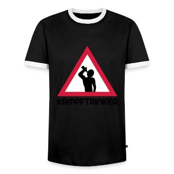 Kampftrinker - Männer Kontrast-T-Shirt - Schwarz/Weiß - Vorne - AI Model Female 172 light (172cm) & AI Model Male 178 light (178cm)