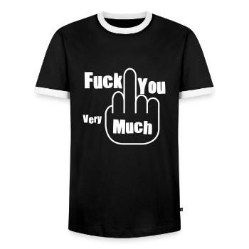 fuck you very much - T-shirt contrasté Homme - noir/blanc - Devant - AI Model Female 172 light (172cm) & AI Model Male 178 light (178cm)