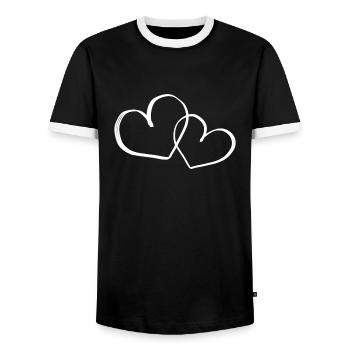 Herzen Symbol - Männer Kontrast-T-Shirt - Schwarz/Weiß - Vorne - AI Model Female 172 light (172cm) & AI Model Male 178 light (178cm)